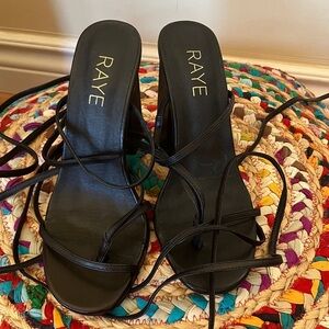 NWT RAYE Black Strappy Heels